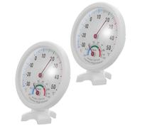 2 Pièces Thermomètre-hygromètre Analogique Rond 75mm PVC | Mesure Mécanique de Température ’humidité, Pose sur Table, pour Terrarium, Cave à Cigares