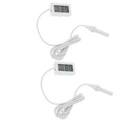 2 Pièces Thermomètre Hygromètre Numérique 12 avec Sonde | Affichage LCD Double, Réponse Rapide 3 Secondes, Fixation Murale Bureau, ABS Blanc