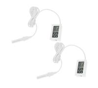 2 Pièces Thermomètre Hygromètre Numérique Modèle 12 | Mesure Rapide en 3 Secondes, ABS Blanc, Pose Murale Bureau, pour Incubateur et Entrepôt