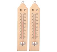 2 pièces Thermomètre Mural Traditionnel Double Échelle Celsius Fahrenheit | Design Rustique Classique sans Pile, Tube en Verre, pour Cave, Serrage, la Cuisine et Fermentation Style Aléatoire