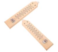 2 pièces Thermomètre Mural Traditionnel en Bois Double échelle | Design Rustique Élégant en Pin , sans Pile, Résistant à L'Humidité, pour Jardin et Serrage Style Aléatoire