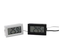 2 Pièces Thermomètre Numérique Intégré Mini Étanche | Affichage Digital, Plastique Léger, Facile à Transporter, Blanc ou Noir, 2 Piles Bouton