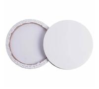 2 Pièces Toile Ronde Tendue en Coton Blanc, Support DIY | Châssis en Bois, Format Circulaire, pour Gouache, Tempera, Huiles et Acryliques, Présent Créatif