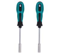 2 Pièces Tournevis de Précision Hexagonal 6,35mm | Interface Précise, Installation Coque et Boutons, Protège les Ongles, Outil Manuel en Plastique et Acier, Vert