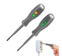 2 Pièces Tournevis Testeur, 2 En 1 Détecteur D Electricité De Tournevis Magnétique, Avec Magnétique Fort À Couple Élevé, Lumineux Bicolore, Pour Électriciens(1 Têtes Plates +1 Croixs)