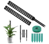 2 Pièces Tuteur Plante Grimpante, Tuteur Monstera Mousse Sphaigne Coco, Poteau de Plante Grimpante en Pot, Bâton Extension de Support de Plante pour Intérieur Maison Jardin Noir Extendable 50cm