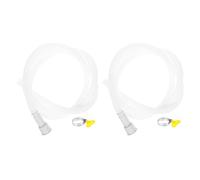 2 pièces Tuyau D’Évacuation pour Climatiseur Flexible 150x2,5x2,5cm blanc | PVC Souple, Fixation sans Outil, Raccord et Collier Inclus, pour Sortie de Condensats Domestique en Buanderie