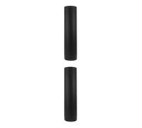 2 Pièces Tuyau de Poêle en Acier Inoxydable Noir 125mm 0,5 M | Connexion à Emboîtement, Paroi Simple, Joints Étanches, Résistance Thermique, pour Poêles à Bois