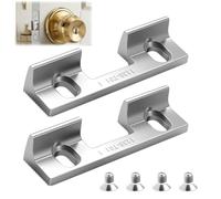 2 Pièces Type 115 pour Gâche de Porte Réglable, Entraxe 32 mm, avec 4 Vis | 46 × 14,4 × 9 mm, Métal Argenté Résistant à l’Usure, Dos Antidérapant; pour Réparation et Remplacement de Ferrures