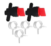2 Pièces Vanne D’arrêt Droite pour Moteur Essence, 180 Degrés, ABS | Raccord Barbillon 1/4 Pouce, Anti-fuite, Collier Sécurisé, Entretien Extérieur, Tracteurs Gaz