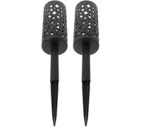 2 pièces Vase Creux de Cimetière en Résine Noire à Pointe pour fleurs | Design Conique Élégant, Fixation Résistante au Vent Intempéries, pour Tombe, Fleurs Artificielles ou Séchées