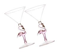 2 Pièces Verre à Vin pour Cocktails et Whisky en Verre 200ml Flamant Rose | Design Transparent Élégant, Accessoire Festif Polyvalent, pour Anniversaires, Décoration D’evjf et Réceptions