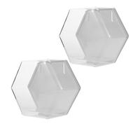2 Pièces Vitrine Murale Transparente en Plastique | Design Blanc Minimaliste, Rangement sans Encombrement, Décor Bureau et Arrière-plan, pour Collections D’objets
