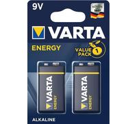 2 piles alcalines 9 V à faible consommation d'énergie