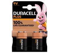 2 Piles Alcalines 9V / 6LR61 Duracell Plus