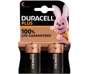 2 Piles Alcalines C / LR14 Duracell Plus
