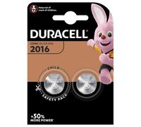 2 Piles CR2016 Duracell Bouton Lithium 3V