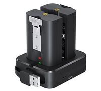2 Piles et Station de Charge pour Sonnette vidéo Ring | 3,65 V 6040 mAh, compatibles avec sonnette vidéo 2/3/3+/4, batterie Spotlight Cam, Stick Up Cam (2/3 génération)