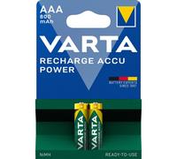 2 Piles Rechargeables AAA / HR03 800mAh Varta Accu