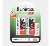 2 Piles Rechargeables C / HR14 3000mAh Uniross Premium Accu