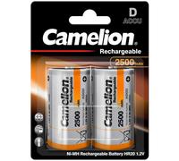 2 Piles Rechargeables D / HR20 2500mAh Camelion