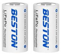2 piles rechargeables LiFePO4 3V 300mAh, type 15270, CR2, 5046LC, EL1CR2, DLCR2