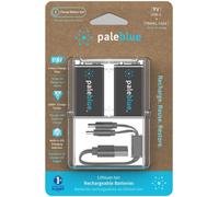 2 Piles Rechargeables USB-C 9V / 6LR61 500mAh PaleBlue Lithium Ion 9V