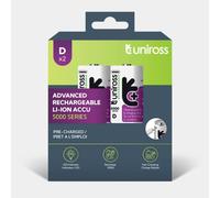2 Piles Rechargeables USB-C D / HR20 Uniross Advanced Li-Ion 1,5V Accu