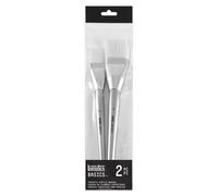 2 pinceaux - Plat - Extra-large - Acrylique - Fibres synthétiques - Manche long