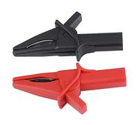2 Pinces Crocodiles, Pinces Crocodiles Pinces Crocodiles Isolées Grandes Pinces Crocodiles pour Oscilloscope (Rouge + Noir)