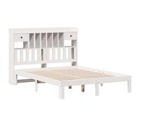 2 Places - Lit bibliothèque double - VIDAXL - tête de lit rangement - Avec compartiments de rangement - blanc 140x190 cm - Bois pin