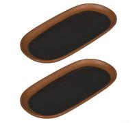 2 Plateaux pour service Mélamine 30cm Finition pour bicolore(Black) | Mélamine incassable, finition antidérapante, design rustique pour bicolore, pour idéal apéritif fromage, lavable facilement