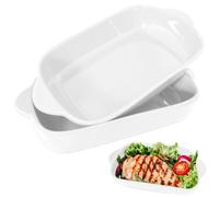 2 plats à gratin en céramique, 23 x 13 cm, petits plats rectangulaires avec poignées, pour les lasagnes, le tiramisu et les gratins.