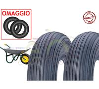 2 Pneus + Chambres À Air 3.50-8 Pneumatiques Rigides 4PR Roues De Brouette