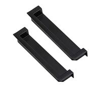 2 poignée cachée Tiroir Porte coulissante à fentes Poignée Carré Encastrées Boutons Armoire Placard Tiroir Fermeture invisible d'armoire alliage de zinc (Hole spacing 128mm,Black)