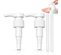 2 Pompes Sirop pour 1L, Doseuses Réutilisables 28/410, Shampoing Doseuse | Shampooing et Bouteilles à Vis 17mm, Distributeur de Sirop, Sans BPA pour Boissons et Cosmétiques, Blanc