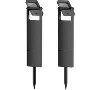 Lot de 2 Balises Solaires à Planter LED Blanc Chaud BRITY - Éclairage Extérieur Moderne, Idéal pour Jardin, Chemin et Allée, Étanches et Faciles à Installer