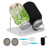 2 pots de 1000 ml, pots en verre avec couvercles en acier inoxydable et passoire intégrée