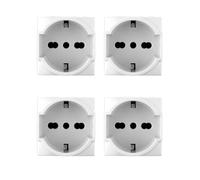 2 prises Schuko compatibles Bticino Living Light et International 2P+T 10 | Bratek Ticino Livinglight et Living International Prise murale allemande + Bipas italienne Blanc pour supports B Ticino