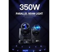 2 projecteurs à tête mobile à faisceau - 17R, 350W, éclairage de scène - Contrôle DMX512 - Effet arc-en-ciel - Adapté pour DJ, soirées, mariages, concerts - Prise européenne