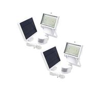 Lumisky Lot de 2 projecteurs solaires blanc éclairage puissant panneau solaire déporté LED blanc COOPER WHITE H22cm avec détecteur de mouvement orientable