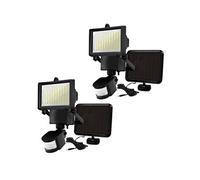 Lumisky Lot de 2 projecteurs solaires noir éclairage puissant panneau solaire déporté LED blanc COOPER BLACK H22cm avec détecteur de mouvement orientable