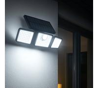 Lumisky Spots solaires GLEAMAX 3 têtes – LED blanc, détecteur, télécommande – Lot de 2 noir