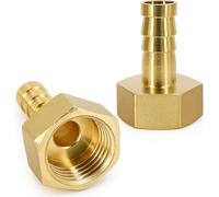 2 Raccords Laiton Cannelés 10mm 1/2 PT Femelle Adaptateur Gaz Propane | Butane Connecteur Tuyau Robuste Air Eau Huile, Raccord Fileté Résistant Corrosion, Plomberie Sécurisé, Durable