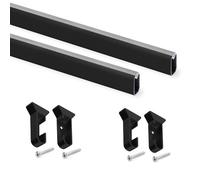 2 rails de penderie avec supports - longueur 750 mm - aluminium noir EMUCA