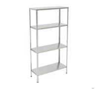 2 rayonnages galvanisés en acier, 4 niveaux, capacité 160 kg (40 kg/niveau), pour cave/atelier/garage, 150x75x30 cm