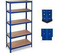 2 rayonnages pour charges lourdes, capacité de charge 1 325 kg, 5 niveaux, à emboîter, cave, garage, acier, H x l x P : 180 x 90 x 45 cm, bleu