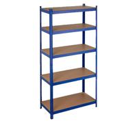 2 rayonnages pour charges lourdes, capacité de charge 875 kg, 5 niveaux, à assembler, cave, garage, acier, H x l x P : 180 x 90 x 45 cm, bleu