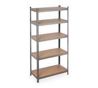2 rayonnages pour charges lourdes, capacité de charge 875 kg, 5 niveaux, à emboîter, cave, garage, acier, H x l x P : 180 x 90 x 45 cm, gris