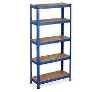 2 rayonnages pour charges lourdes, D x H x P : 150 x 75 x 30 cm, capacité de charge : 875 kg, 5 tablettes, à assembler, cave et garage, acier, bleu
